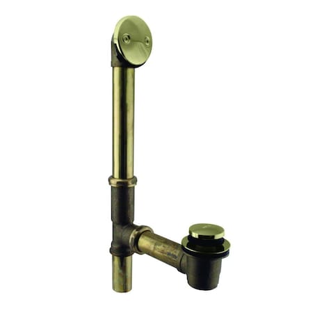 Westbrass Tip Toe Bath Waste - 14" Make-Up, 17 Ga. Tubing in Polished Brass D325-01 (79317-01)